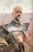 Malczewski, Jacek Self-Portrait in Armour (mk19) oil painting on canvas